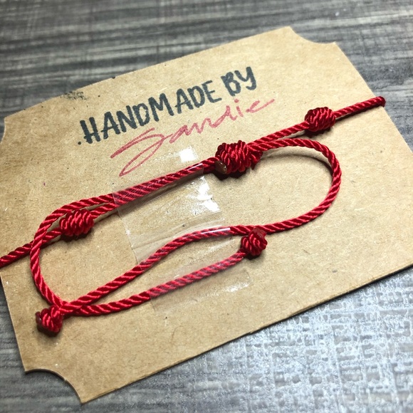 Handmade with Love Red 7 Knot Bracelet - Picture 3 of 7